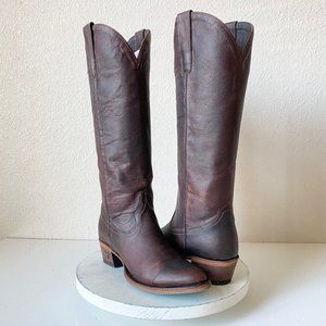NEW Lane PLAIN JANE Cowgirl Western Boots 7.5 Cognac Leather Cowboy Knee High